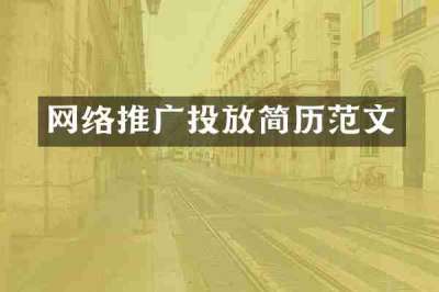网络推广投放简历范文