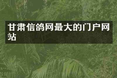 甘肃信鸽网最大的门户网站