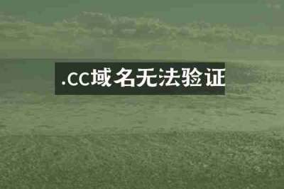 .cc域名无法验证