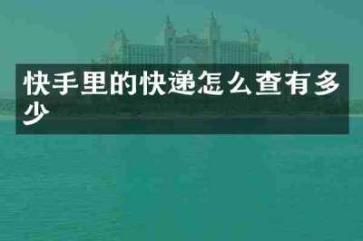 快手里的快递怎么查有多少