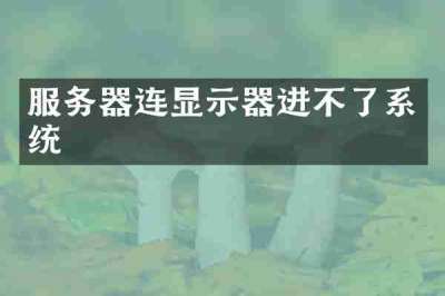 服务器连显示器进不了系统