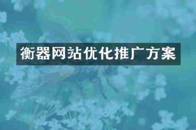衡器网站优化推广方案