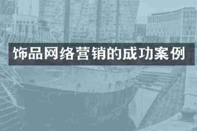 饰品网络营销的成功案例