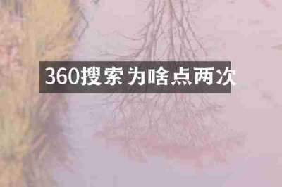 360搜索为啥点两次