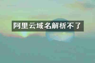 阿里云域名解析不了