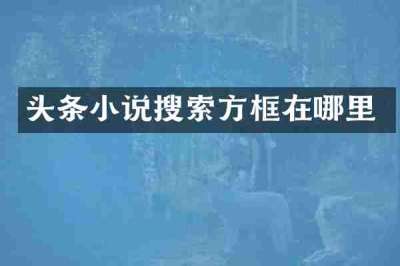 头条小说搜索方框在哪里