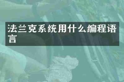 法兰克系统用什么编程语言