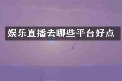 娱乐直播去哪些平台好点