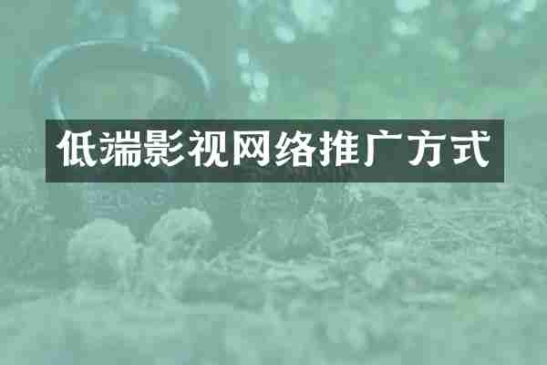 低端影视网络推广方式