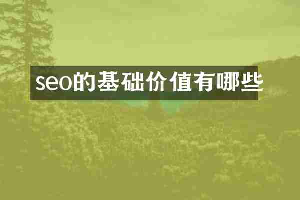 seo的基础价值有哪些