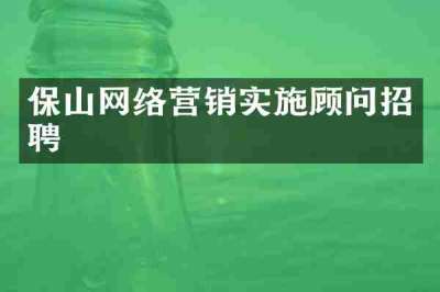 保山网络营销实施顾问招聘