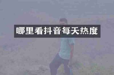 哪里看抖音每天热度