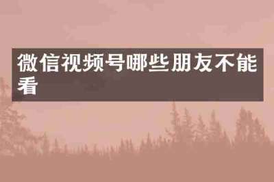 微信视频号哪些朋友不能看