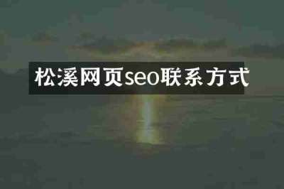 松溪网页seo联系方式