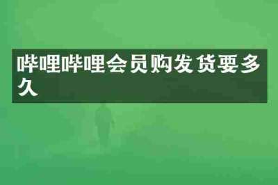 哔哩哔哩会员购发货要多久