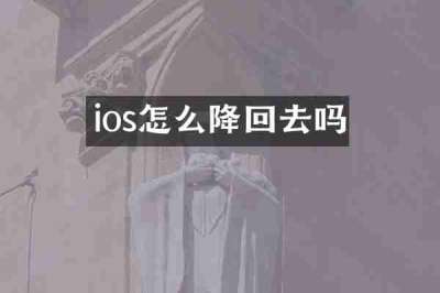 ios怎么降回去吗