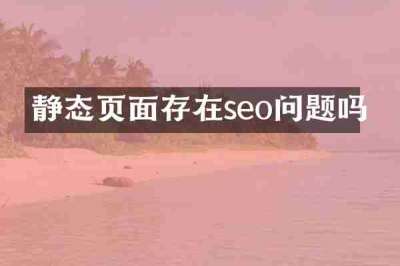 静态页面存在seo问题吗