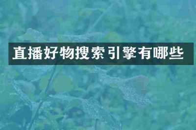 直播好物搜索引擎有哪些