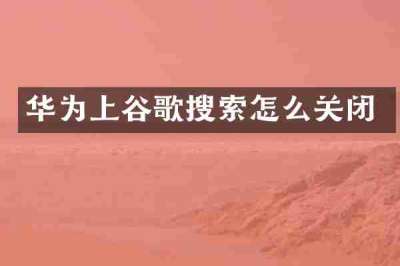 华为上谷歌搜索怎么关闭