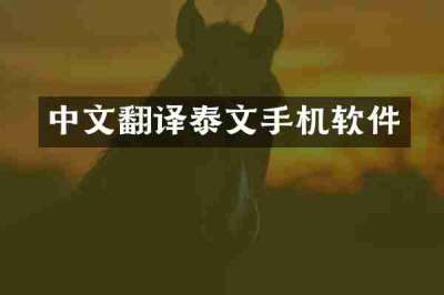 中文翻译泰文手机软件