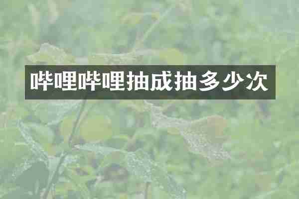 哔哩哔哩抽成抽多少次