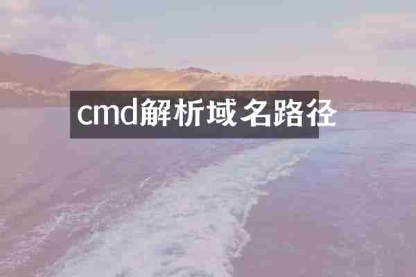 cmd解析域名路径