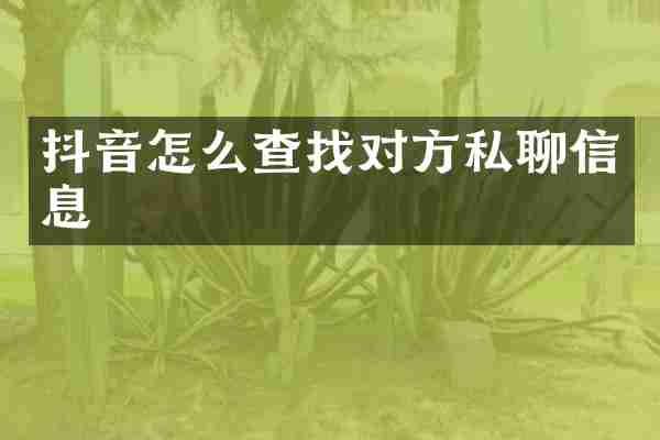 抖音怎么查找对方私聊信息