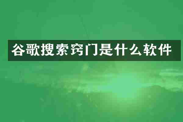 谷歌搜索窍门是什么软件