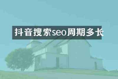 抖音搜索seo周期多长
