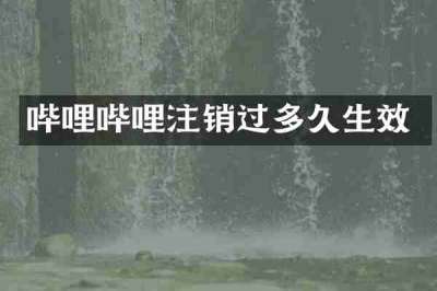 哔哩哔哩注销过多久生效