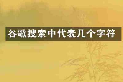 谷歌搜索中代表几个字符