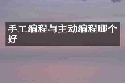 手工编程与主动编程哪个好
