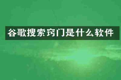 谷歌搜索窍门是什么软件