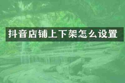 抖音店铺上下架怎么设置