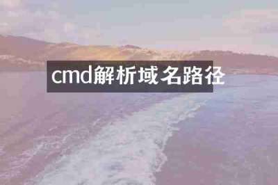 cmd解析域名路径