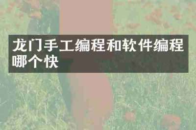 龙门手工编程和软件编程哪个快