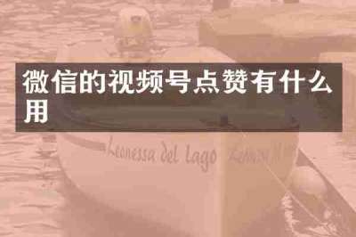 微信的视频号点赞有什么用