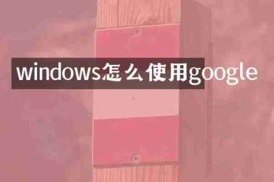 windows怎么使用google