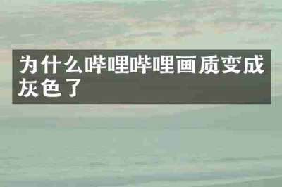 为什么哔哩哔哩画质变成灰色了