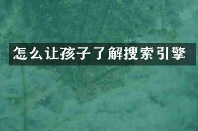 怎么让孩子了解搜索引擎