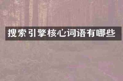 搜索引擎核心词语有哪些