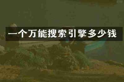 一个万能搜索引擎多少钱