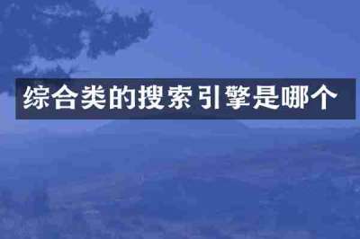 综合类的搜索引擎是哪个
