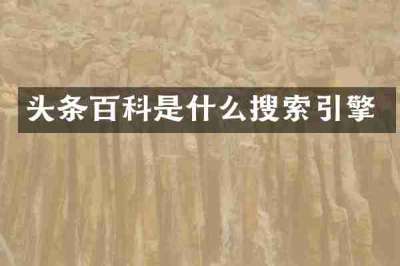 头条百科是什么搜索引擎