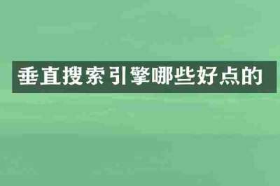 垂直搜索引擎哪些好点的