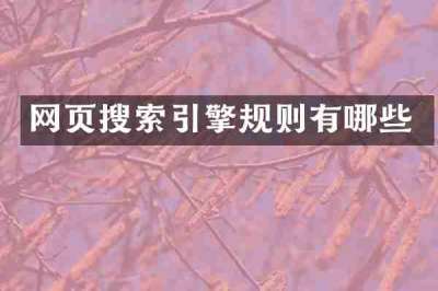 网页搜索引擎规则有哪些