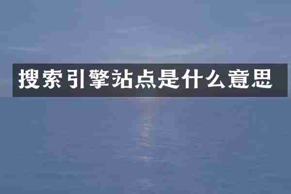 搜索引擎站点是什么意思