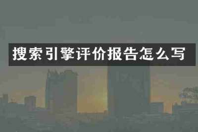搜索引擎评价报告怎么写