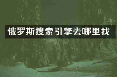 俄罗斯搜索引擎去哪里找