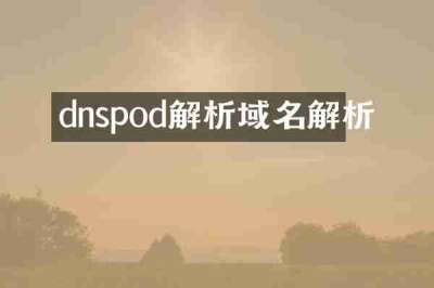 dnspod解析域名解析